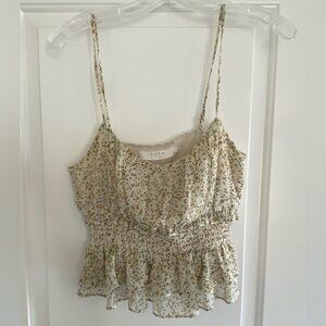 ASTR Floral Smocked Crop Tank